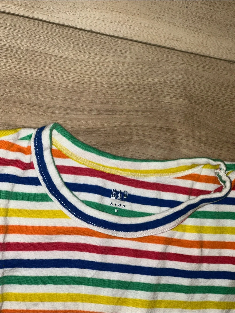EUC Gap Kids Rainbow Stripe Pajama Set - Short Sleeve Top & Leggings Size 14